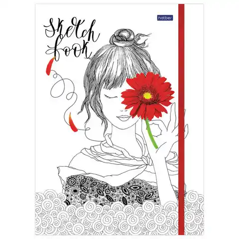 Скетчбук, белая бумага 100 г/м2, 145х205 мм, 80+50 л. гребень + склейка, Девушка, 80-50Тт5Aгрз_17148