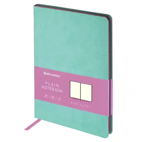 Блокнот-скетчбук А5 148x218 мм, BRAUBERG Metropolis Mix, под кожу, 80 л., без линовки, мятный, 113319