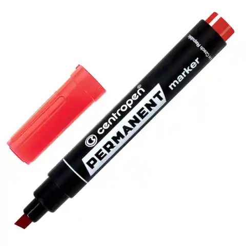 Маркер перманентный CENTROPEN 8576, КРАСНЫЙ, скошенный наконечник, 1-4,6 мм, 585760104