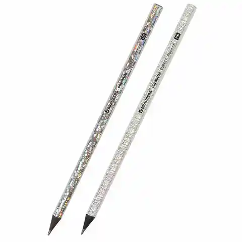 Карандаш чернографитный BRAUBERG PREMIUM TURKEY, 1 шт., Platinum, НВ, дисплей, 181561