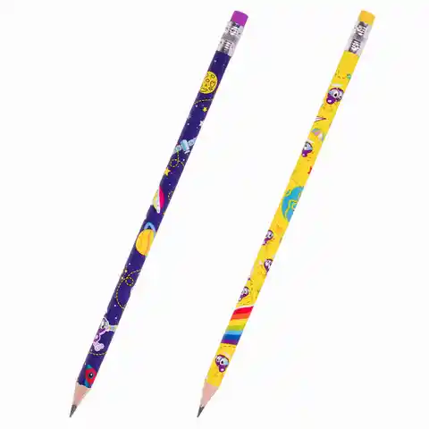 Карандаш чернографитный ЮНЛАНДИЯ ЮНЛАНДИК, 1 шт., HB, с ластиком, корпус ассорти, 181752