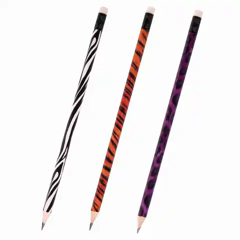 Карандаш чернографитный ЮНЛАНДИЯ АФРИКА, 1 шт., HB, с ластиком, корпус ассорти, 181769