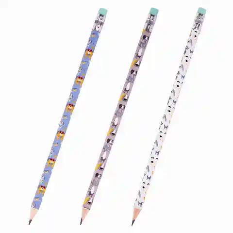 Карандаш чернографитный ЮНЛАНДИЯ ЩЕНОК, 1 шт., HB, с ластиком, корпус ассорти, 181774