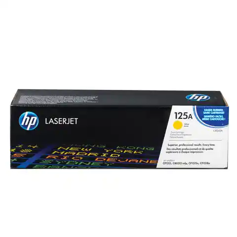 Картридж лазерный HP (CB542A) ColorLJ CP1215/CP1515N и др, №125A, желтый, оригинальный, ресурс 1400 страниц