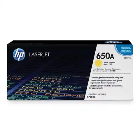 Картридж лазерный HP (CE272A) Color LaserJet Enterprise CP5525, №650A, желтый, оригинальный, ресурс 15000 страниц