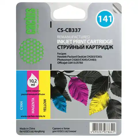 Картридж струйный CACTUS (CS-CB337) для HP C4283/C4383/Officejet J5783/D4263, цветной