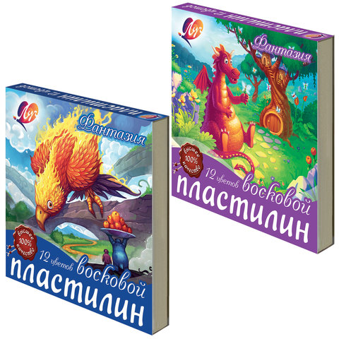 Пластилин восковой ЛУЧ Фантазия, 12 цветов, 180 г, со стеком, картонная упаковка, 25С1523-08