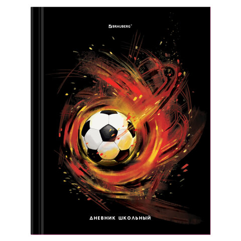Дневник 1-4 класс 48 л., твердый, BRAUBERG, глянцевая ламинация, с подсказом, Football, 106360
