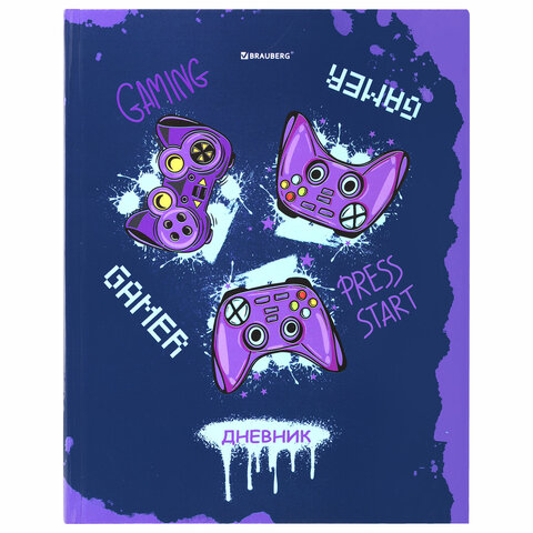 Дневник 5-11 класс 48 л., твердый, BRAUBERG, глянцевая ламинация, с подсказом, GAMER, 106629