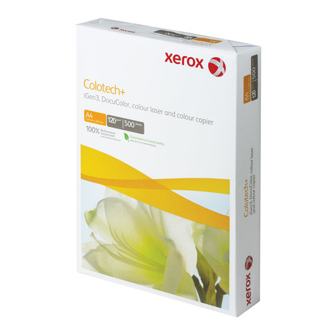 Бумага XEROX COLOTECH PLUS, А4, 120 г/м2, 500 л., для полноцветной лазерной печати, А++, Австрия, 170% CIE, 003R98847