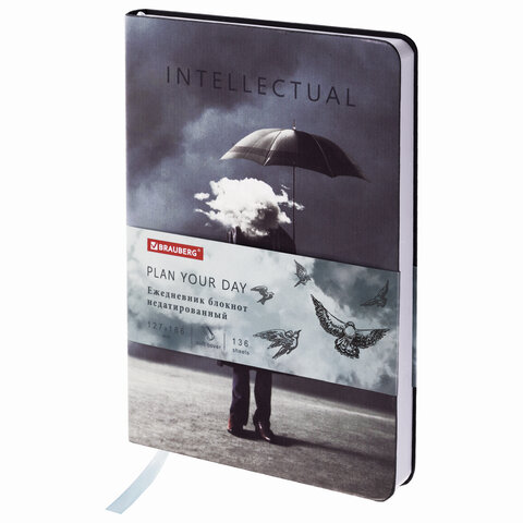 Ежедневник недатированный B6 127х186 мм, BRAUBERG VISTA, под кожу, гибкий, 136 л., Spirit, 112117