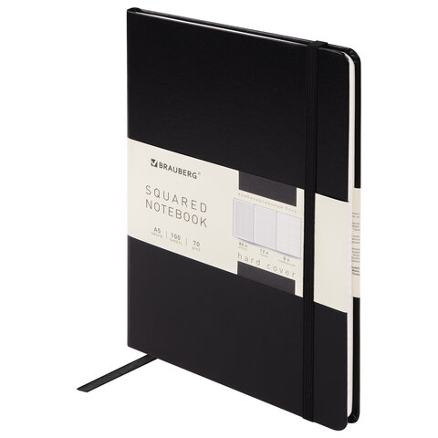 Блокнот А5 148х218 мм, BRAUBERG ULTRA, балакрон, 80 г/м2, комбинированный блок, 100 л., черный, 113068