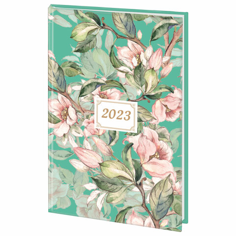 Ежедневник датированный на 2023 145х215 мм, А5, STAFF, ламинированная обложка, Flowers, 114192