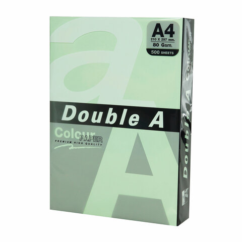 Бумага цветная DOUBLE A, А4, 80 г/м2, 500 л., пастель, светло-зеленая