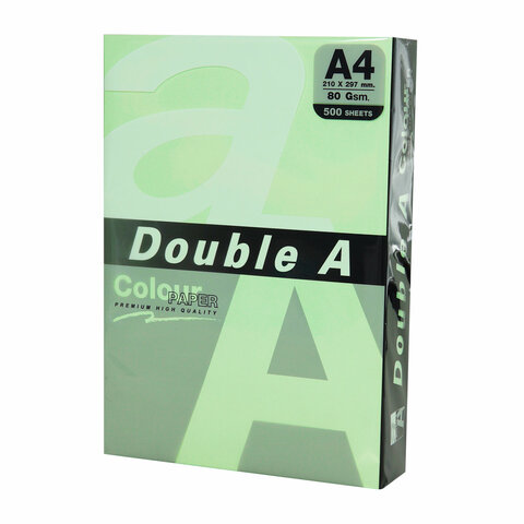 Бумага цветная DOUBLE A, А4, 80 г/м2, 500 л., пастель, зеленая