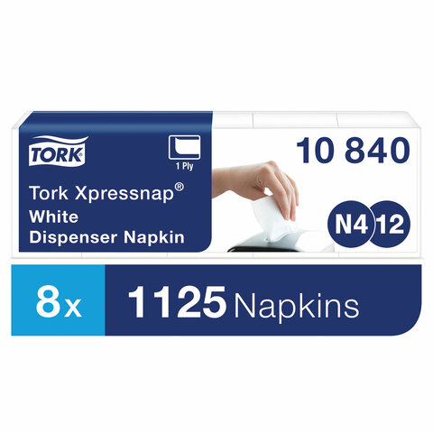 Салфетки TORK (Система N4) Xpressnap Universal, КОМПЛЕКТ 5 шт., 225 шт., белые, 10840