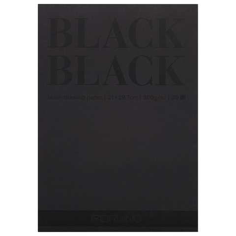 Альбом для зарисовок А4 210x297 мм FABRIANO BlackBlack, черная бумага, 20 листов, 300 г/м2, 19100390