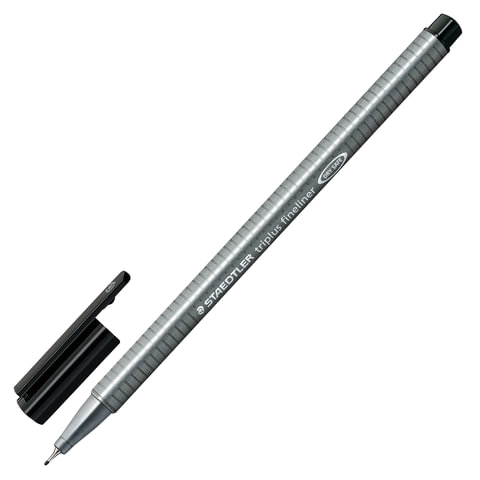Ручка капиллярная линер STAEDTLER Triplus Fineliner, ЧЕРНАЯ, трехгранная, линия письма 0,3 мм, 334-9