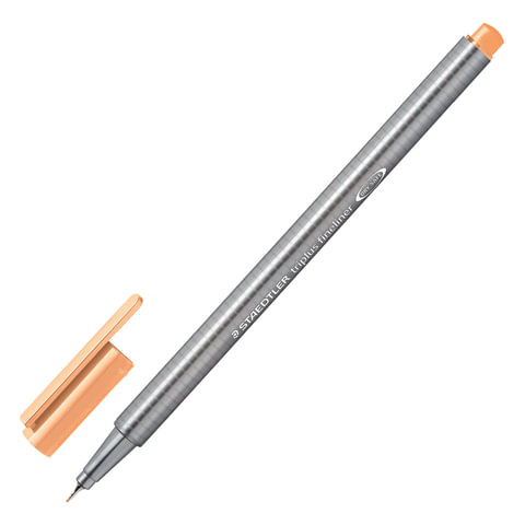 Ручка капиллярная линер STAEDTLER Triplus Fineliner, СВЕТЛО-ОРАНЖЕВАЯ, трехгранная, линия письма 0,3 мм, 334-43