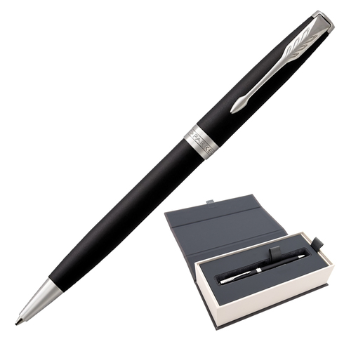 Ручка шариковая PARKER Sonnet Core Matt Black CT, черный матовый лак, палладий, черная, 1931524