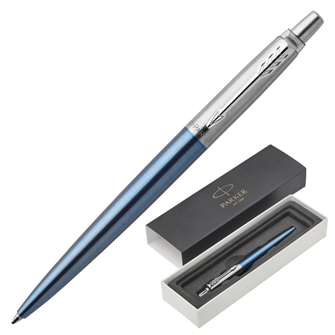 Ручка шариковая PARKER Jotter Core Waterloo Blue CT, корпус голубой, детали хром, синяя, 1953191