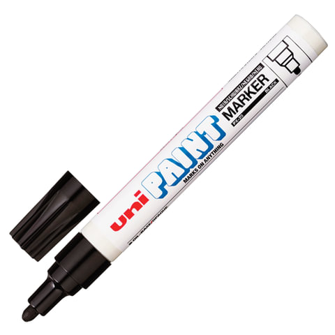 Маркер-краска лаковый paint marker UNI Япония Paint, 2,2-2,8 мм, ЧЕРНЫЙ, нитро-основа, алюминиевый корпус, PX-20L BLACK