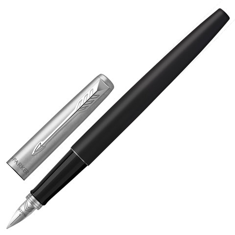 Ручка перьевая PARKER Jotter Bond Street Black CT, черный, детали нержавеющая сталь, синяя, 2030947