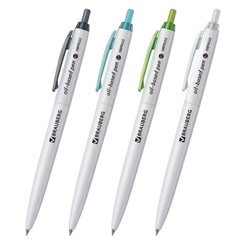 Ручка шариковая масляная автоматическая BRAUBERG Sky White, СИНЯЯ, клип ассорти, узел 0,7 мм, линия письма 0,35 мм, 142950 Ручка шариковая масляная автоматическая BRAUBERG Sky White, СИНЯЯ, клип ассорти, узел 0,7 мм, линия письма 0,35 мм, 142950