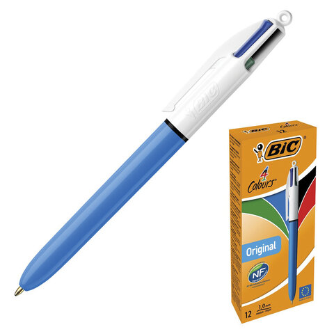 Ручка шариковая автоматическая BIC 4 Colours Original, 4 цвета (синий, черный, красный, зеленый), линия письма 0,32 мм, 889969 Ручка шариковая автоматическая BIC 4 Colours Original, 4 цвета (синий, черный, красный, зеленый), линия письма 0,32 мм, 889969