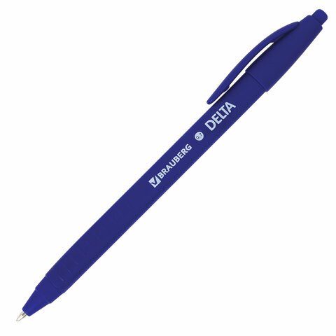 Ручка шариковая масляная автоматическая BRAUBERG Delta, СИНЯЯ, soft-touch, узел 0,7 мм, линия письма 0,35 мм, 143339, OBPR365 Ручка шариковая масляная автоматическая BRAUBERG Delta, СИНЯЯ, soft-touch, узел 0,7 мм, линия письма 0,35 мм, 143339, OBPR365