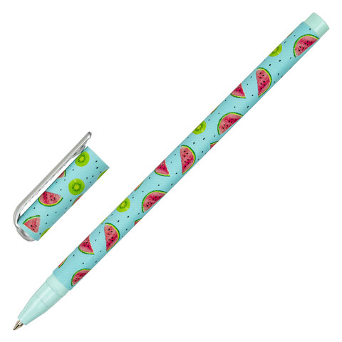 Ручка шариковая BRAUBERG SOFT TOUCH STICK JUICY FRUIT, СИНЯЯ, мягкое покрытие, узел 0,7 мм, 143704