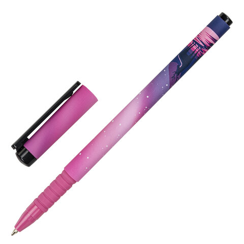 Ручка шариковая BRAUBERG SOFT TOUCH GRIP STARS, СИНЯЯ, мягкое покрытие, узел 0,7 мм, 143715 Ручка шариковая BRAUBERG SOFT TOUCH GRIP STARS, СИНЯЯ, мягкое покрытие, узел 0,7 мм, 143715