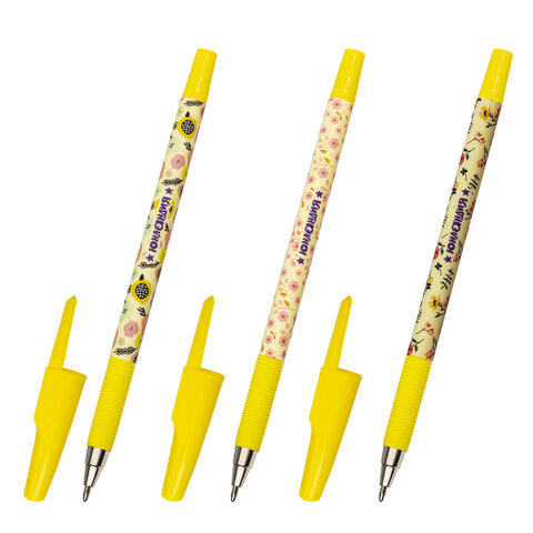 Ручка шариковая ЮНЛАНДИЯ FLOWERS, синяя, SOFT TOUCH покрытие, узел 0,7 мм, линия письма 0,35 мм, 143732 Ручка шариковая ЮНЛАНДИЯ FLOWERS, синяя, SOFT TOUCH покрытие, узел 0,7 мм, линия письма 0,35 мм, 143732