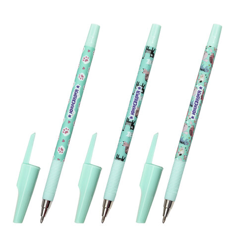 Ручка шариковая ЮНЛАНДИЯ GLAMOUR CAT, синяя, SOFT TOUCH покрытие, узел 0,7 мм, линия письма 0,35 мм, 143734 Ручка шариковая ЮНЛАНДИЯ GLAMOUR CAT, синяя, SOFT TOUCH покрытие, узел 0,7 мм, линия письма 0,35 мм, 143734