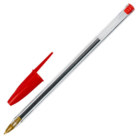 Ручка шариковая STAFF Basic BP-01, письмо 750 метров, КРАСНАЯ, длина корпуса 14 см, узел 1 мм, 143738 Ручка шариковая STAFF Basic BP-01, письмо 750 метров, КРАСНАЯ, длина корпуса 14 см, узел 1 мм, 143738