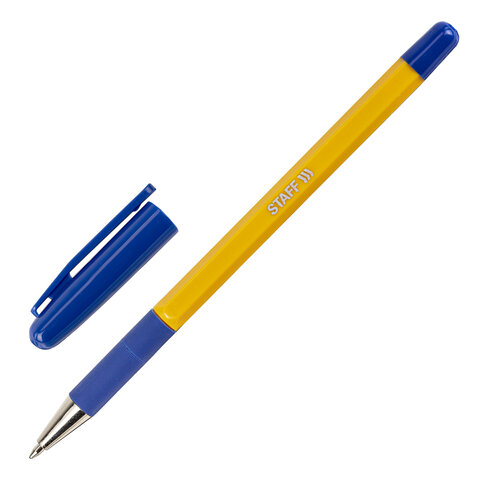 Ручка шариковая с грипом STAFF Basic BP-14 Orange, СИНЯЯ, узел 0,7 мм, линия письма 0,35 мм, 143747 Ручка шариковая с грипом STAFF Basic BP-14 Orange, СИНЯЯ, узел 0,7 мм, линия письма 0,35 мм, 143747
