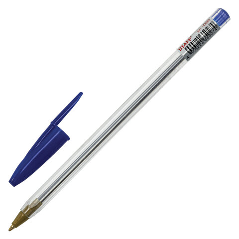 Ручка шариковая STAFF Basic Budget BP-04, СИНЯЯ, линия письма 0,5 мм, с штрихкодом, 143868 Ручка шариковая STAFF Basic Budget BP-04, СИНЯЯ, линия письма 0,5 мм, с штрихкодом, 143868