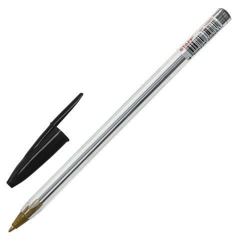 Ручка шариковая STAFF Basic Budget BP-04, ЧЕРНАЯ, линия письма 0,5 мм, с штрихкодом, 143869 Ручка шариковая STAFF Basic Budget BP-04, ЧЕРНАЯ, линия письма 0,5 мм, с штрихкодом, 143869