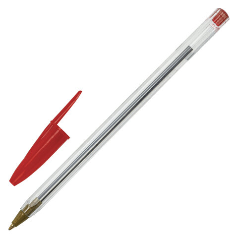 Ручка шариковая STAFF Basic Budget BP-04, КРАСНАЯ, линия письма 0,5 мм, с штрихкодом, 143870 Ручка шариковая STAFF Basic Budget BP-04, КРАСНАЯ, линия письма 0,5 мм, с штрихкодом, 143870
