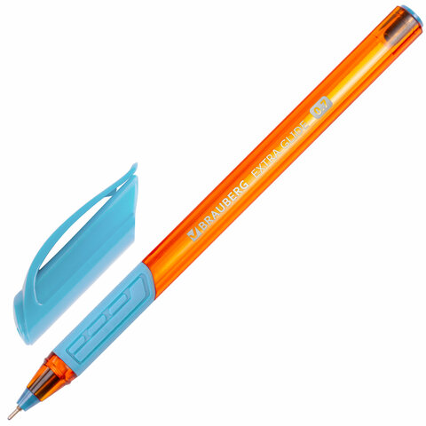 Ручка шариковая масляная с грипом BRAUBERG Extra Glide GT Sky Blue, СВЕТЛО-СИНЯЯ, игольчатый узел 0,7 мм, линия письма 0,35 мм, 144074