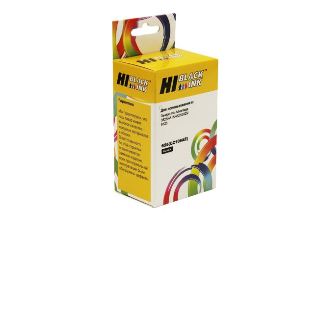 Картридж Hi-Black (HB-CZ109AE) для HP DJ IA 3525/5525, №655, Bk