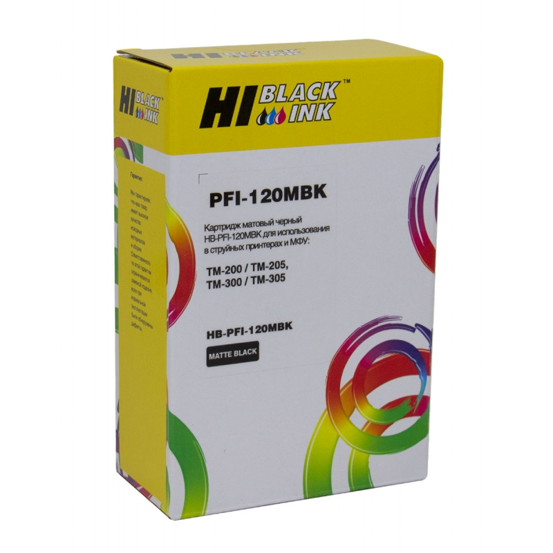 Картридж Hi-Black (PFI-120MBK) для Canon TM-200/205/300/305, matte black