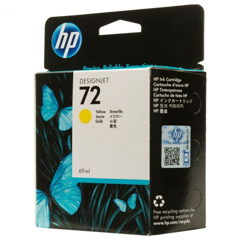 Картридж HP №72 DesignJet T1100/T610 Yellow (69ml)  C9400A