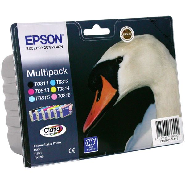 Картридж (комплект) Epson Stylus R270/RX590/T50  T08174A/C13T11174A10, C,M,Y,BK,LM,LC