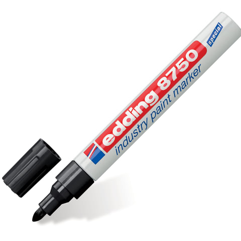 Маркер-краска лаковый paint marker EDDING 8750, ЧЕРНЫЙ, 2-4 мм, круглый наконечник, алюминиевый корпус, E-8750/1