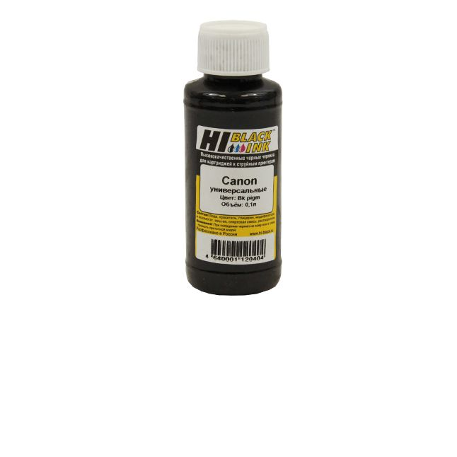 Чернила Hi-Black Универсальные для Canon (Тип C), Пигментные, Bk, 0,1 л.