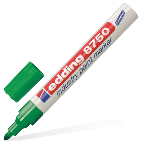 Маркер-краска лаковый paint marker EDDING 8750, ЗЕЛЕНЫЙ, 2-4 мм, круглый наконечник, алюминиевый корпус, Е-8750/4