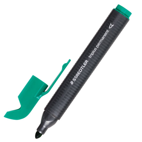 Маркер перманентный STAEDTLER Германия Triplus, ЗЕЛЕНЫЙ, трехгранный, круглый наконечник, 2 мм, 3552-5