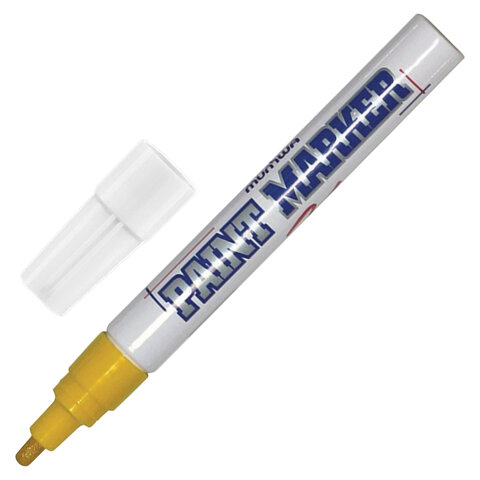 Маркер-краска лаковый paint marker MUNHWA, 4 мм, ЖЕЛТЫЙ, нитро-основа, алюминиевый корпус, PM-08