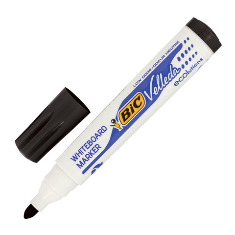 Маркер стираемый для белой доски ЧЕРНЫЙ, BIC Velleda, 1,4-5 мм, эргономичный корпус, 904937 Маркер стираемый для белой доски ЧЕРНЫЙ, BIC Velleda, 1,4-5 мм, эргономичный корпус, 904937